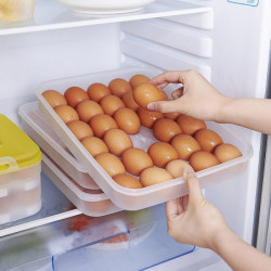 Egg Container Lidded Refillable Monolayer Large Capacity Transparent Plastic Egg Box Kitchen Supplie Egg Container Lidded Refillable Monolayer Large Capacity Transparent Plastic Egg Box Kitchen Supplie