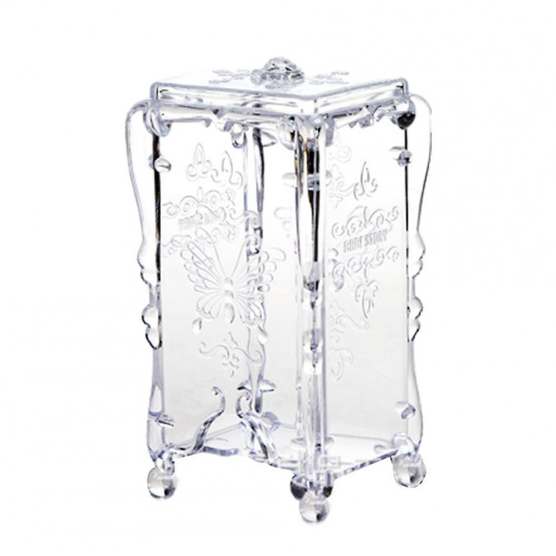 Vintage Dust Proof Cosmetic Cotton Pad Pull Out Dispenser Container Storage Box