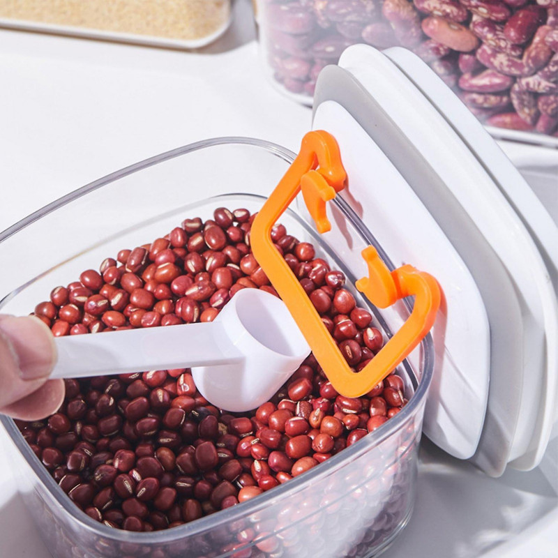 350ml/700ml/1000ml Storage Jar Multifunctional Acrylic Press Type Square Food Sealed Box Container f