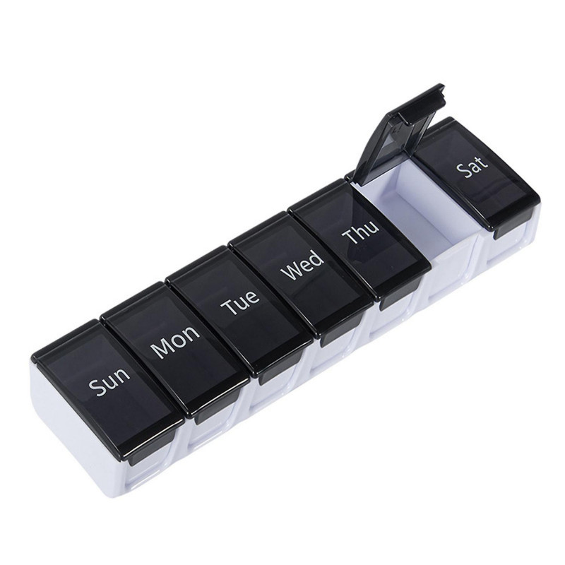 Pill Seal Box Large Capacity Compartment Transparent Good Sealing Dust Proof Independent Lid 7 Grids