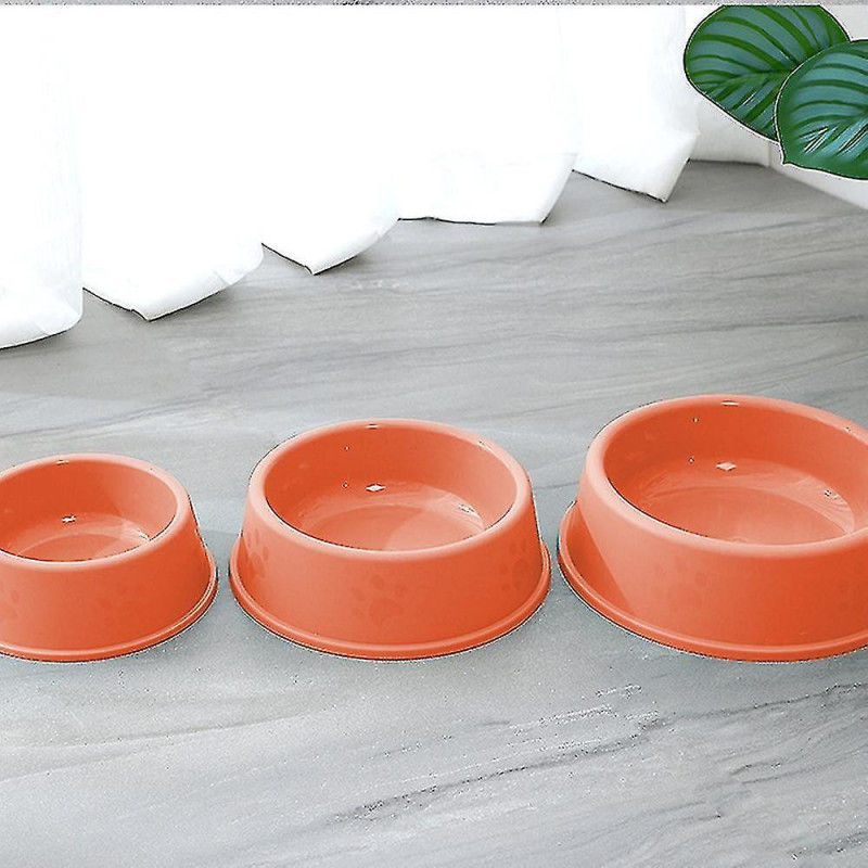 Pet Bowl Plastic Scrub Footprint Bowl Dog Cat Feeding Water Bowl Dog Bowl