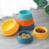 Pet Bowl Plastic Scrub Footprint Bowl Dog Cat Feeding Water Bowl Dog Bowl