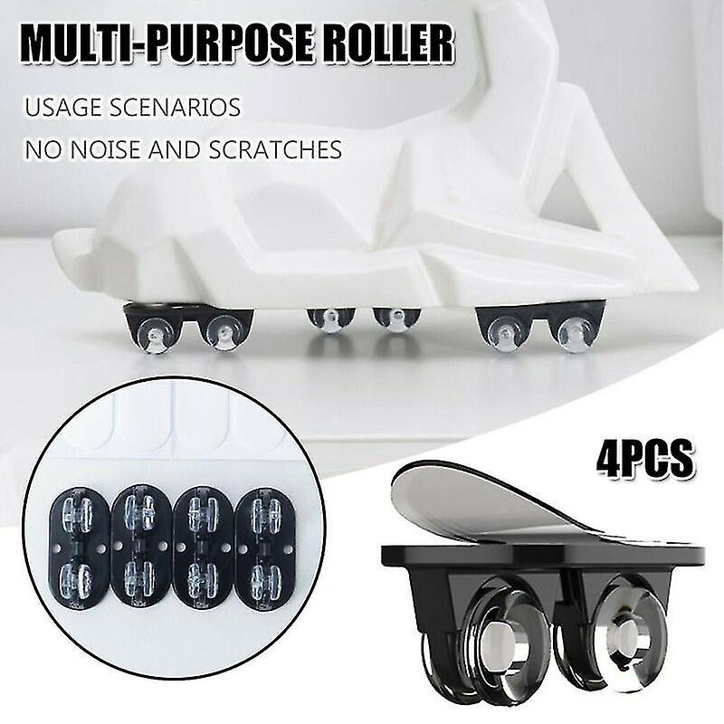 4pcs Storage Box Pulley Storage Box Pulley Adhesive Pulley Storage Box Can Stick Black/white