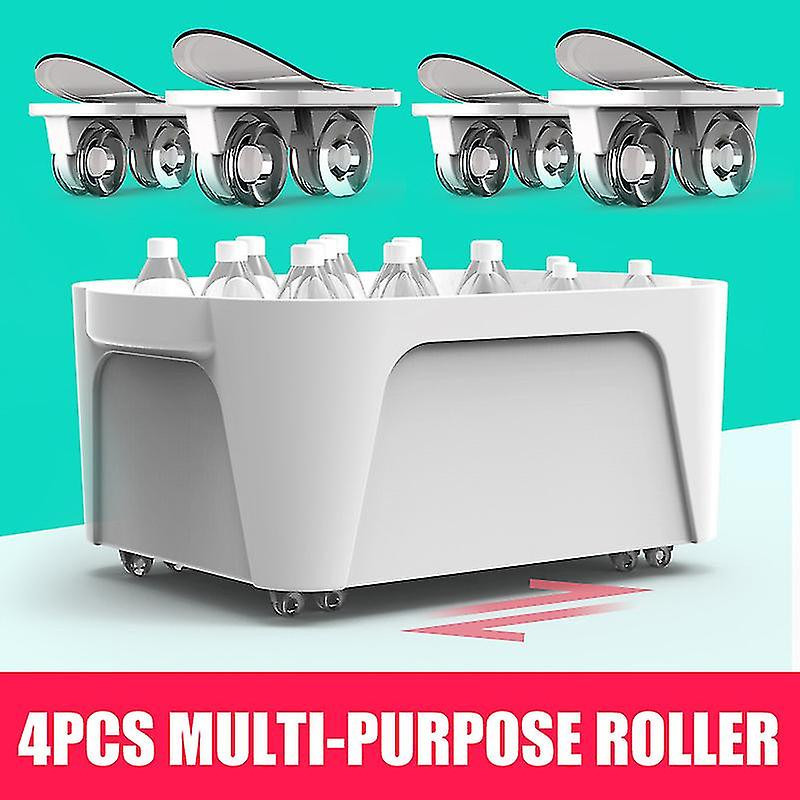 4pcs Storage Box Pulley Storage Box Pulley Adhesive Pulley Storage Box Can Stick Black/white