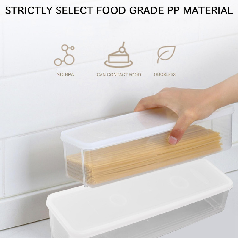Household Noodle Translucent Storage Box Airtight Spaghetti Box Kitchen Food Fruit Container