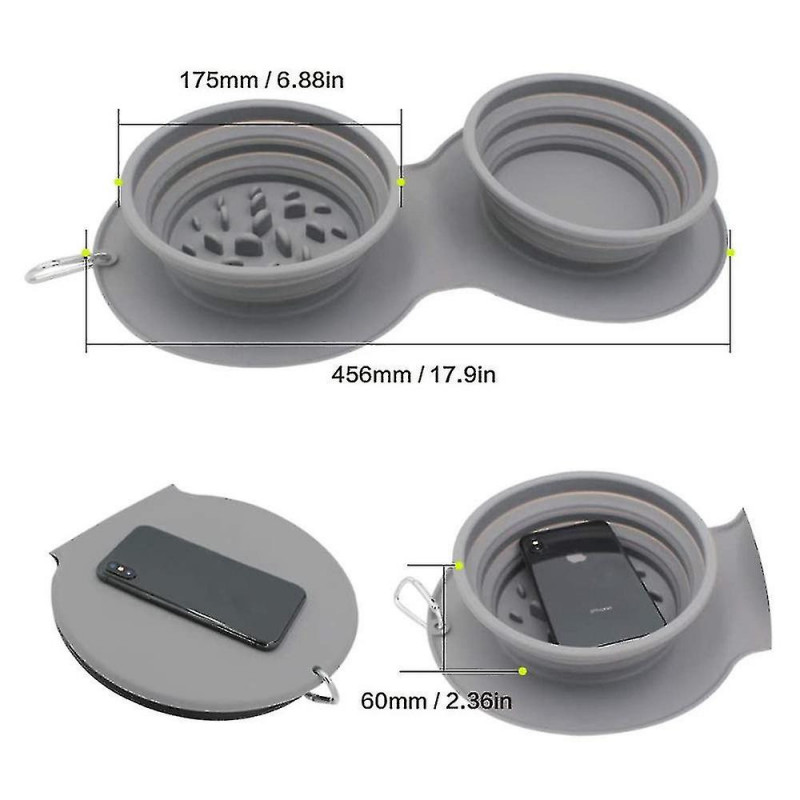 Hundenapf Hhenverstellbar, Silikon Faltbar Reisenpfe, Sichere Und Ungiftige Tragbar Hunde Napfset, Kann Verwendet [...]