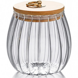 Glass Coffee Nuts Canister Airtight Storage Jar Petal Decorative Container With Bamboo Lid Metal Handle Easy To [...]