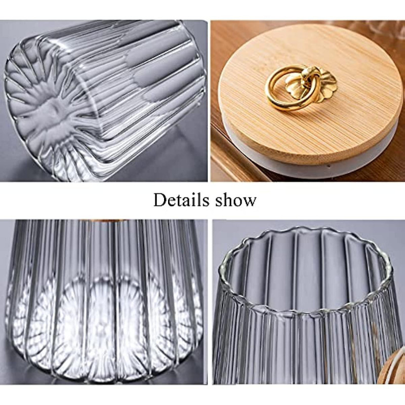 Glass Coffee Nuts Canister Airtight Storage Jar Petal Decorative Container With Bamboo Lid Metal Handle Easy To [...]