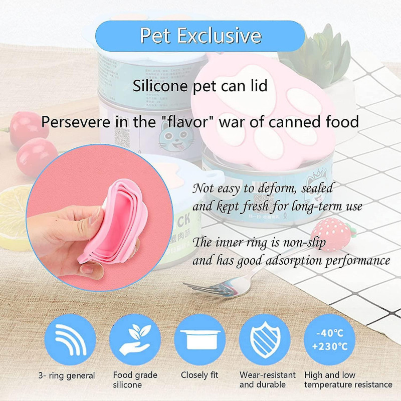 Pet Can Covers Dog Food Can Lids Tin Tops Covers Silicone Caps(without Spoons)
