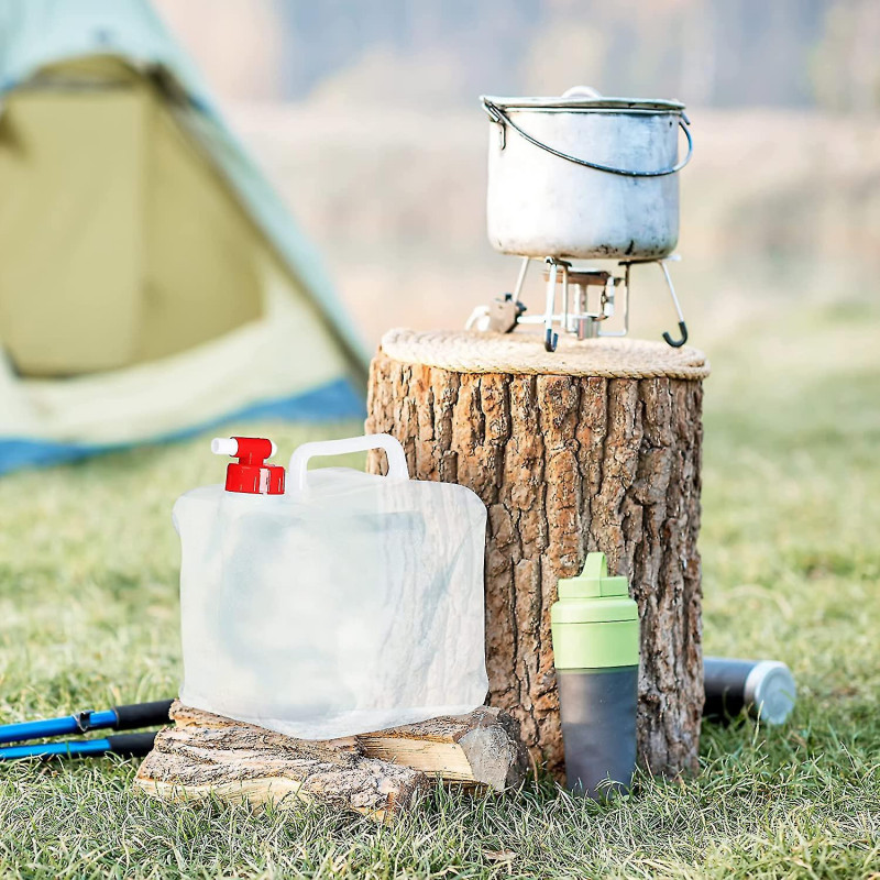Relaxdays Folding Water Canister Set Of 4, 5 L, Tap, Screw Lid, Carrying Handle, Water Canister Camping, Bpa-free, [...]