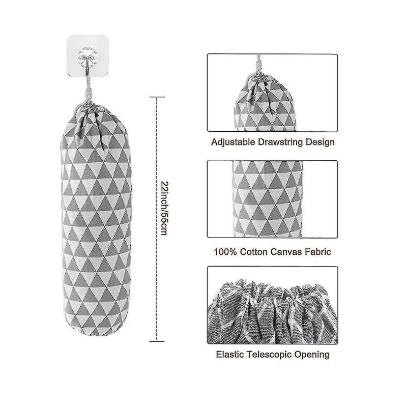 Plastic Bag Holder, Grocery Bags Holder, Wall Mount Garbage Plastic Bag Organizer, Shopping Bag Sto