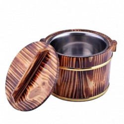 1 Pc Creative Vegetable Bucket Wooden Barrel Fashionable Sushi Bowl with Lid 1 Pc Creative Vegetable Bucket Wooden Barrel Fashionable Sushi Bowl with Lid