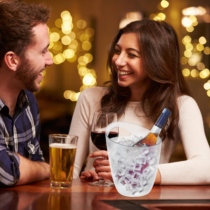 1 Pc 3L Barrel Rust-proof Ice Bucket Large Capacity Beer Bucket (Transparent)