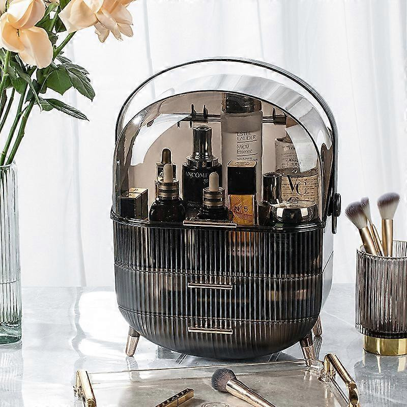 Cosmetic & Skincare Jewelry Dust-Proof Organizer Box, Bedroom Storage Transparent Black