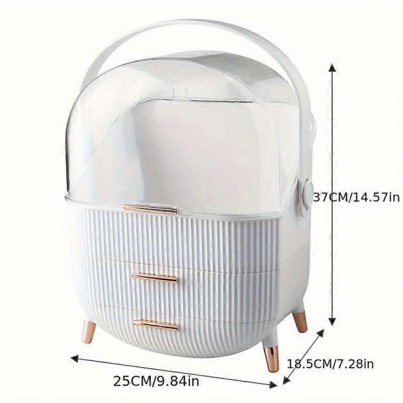 Cosmetic & Skincare Jewelry Dust-Proof Organizer Box, Bedroom Storage Transparent Black