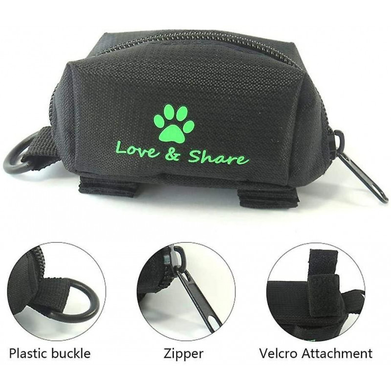 Distributeur de sac à crottes, porte-sac à crottes pour chien Fixation de laisse - Accessoire de marche, de course [...]
