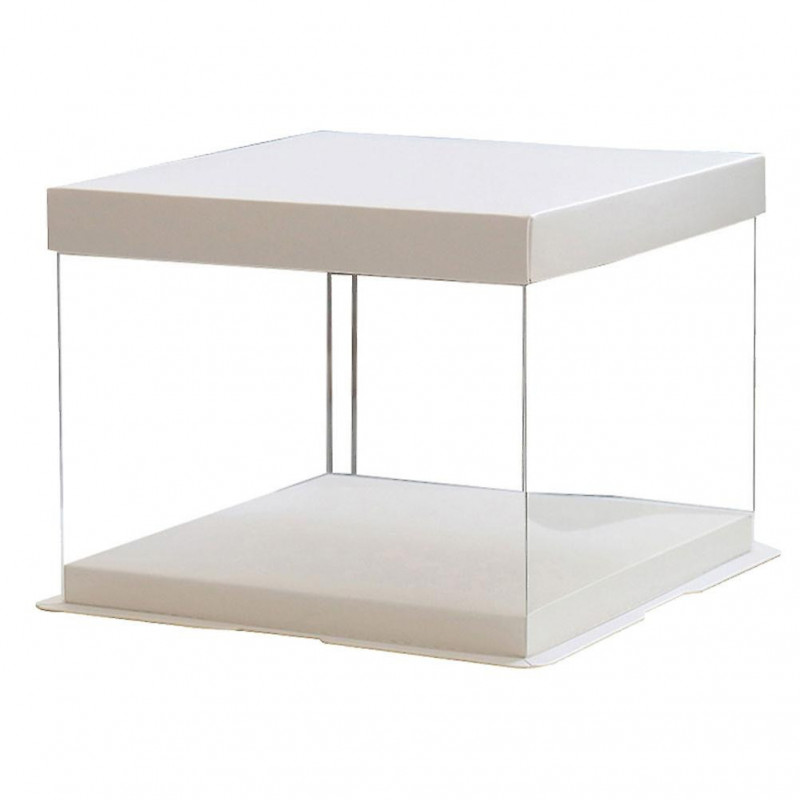 1Pc 10inch Transparent Birthday Cake Box Plastic Cake Container Box Dessert Storage Box (Transparent)