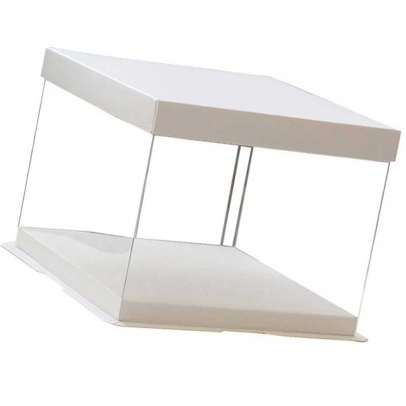 1Pc 10inch Transparent Birthday Cake Box Plastic Cake Container Box Dessert Storage Box (Transparent)