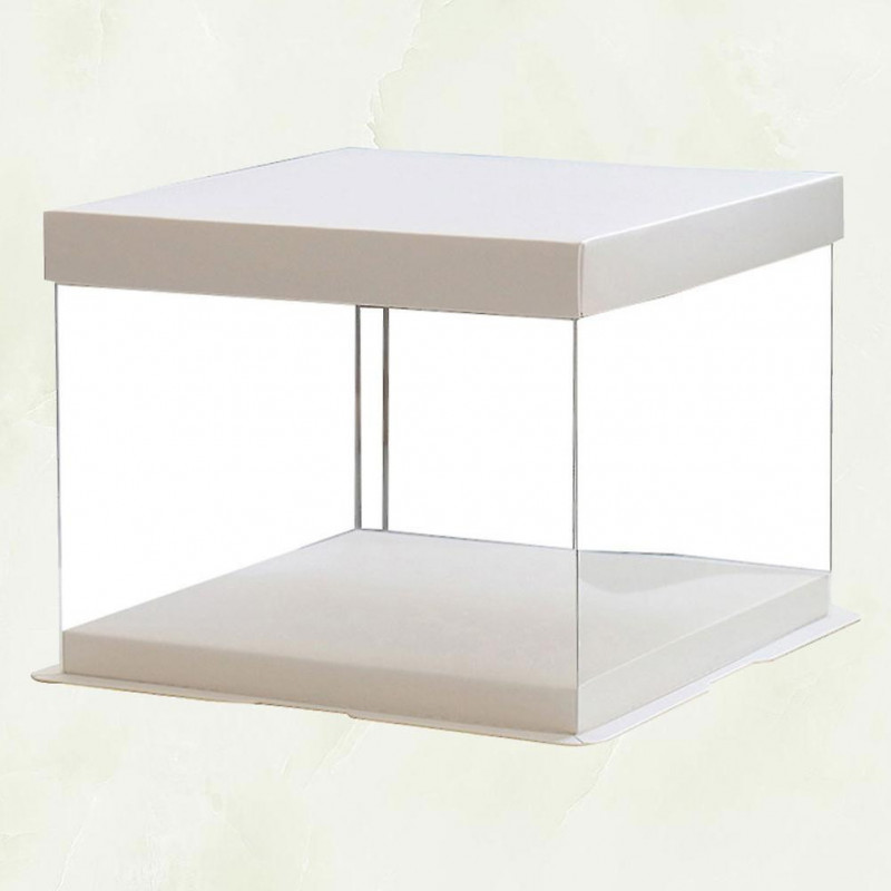 1Pc 10inch Transparent Birthday Cake Box Plastic Cake Container Box Dessert Storage Box (Transparent)