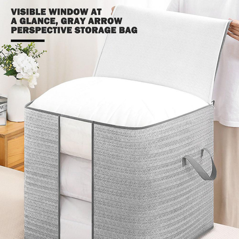 60l Vêtements Bac de rangement Fenêtre transparente Étui de rangement de grande capacité pour le stockage de choses