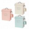 Metal Washing Powder Bucket Square Laundry Powder Storage Box Container With Lid And Spoon Pill Case