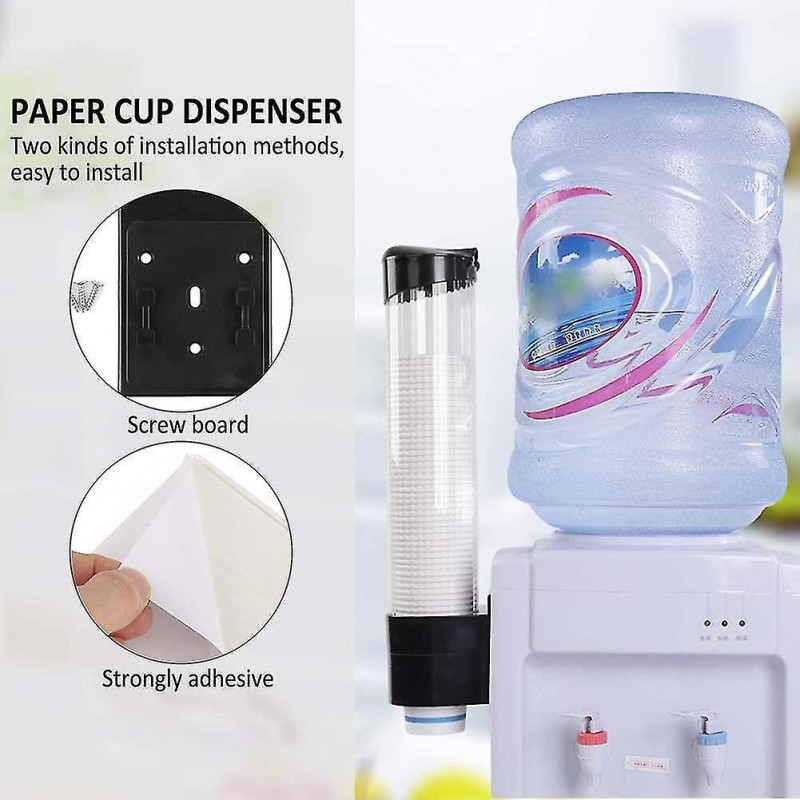 Distributeur de gobelets en papier anti-poussière Distributeur en plastique 60 tasses Conteneur pratique étanche TY