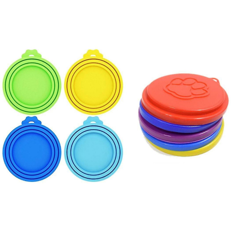 Exquisite Exquisite 2 Pcs Reusable Pet Dog Can Tin Food Covers Random Color & 4pack Pet Food Can Covers 3 Standard Size