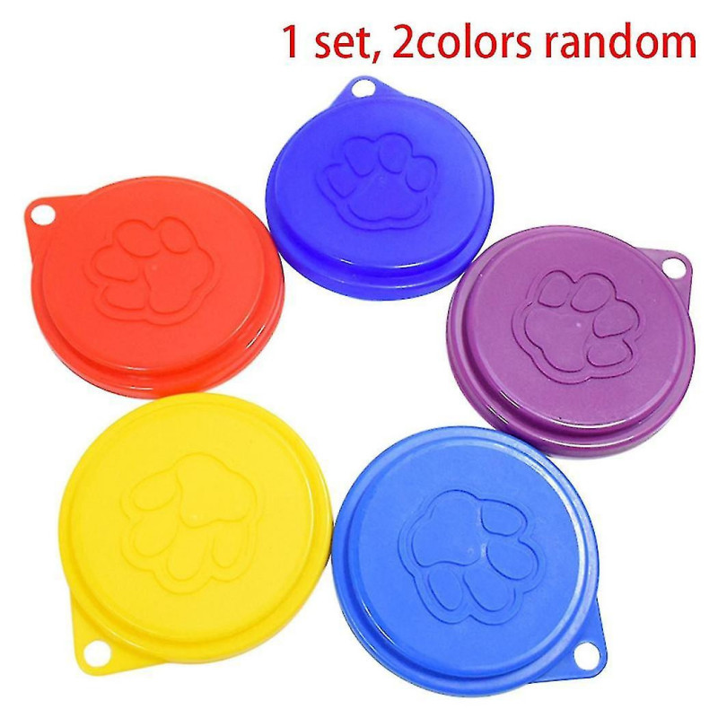 Exquisite Exquisite 2 Pcs Reusable Pet Dog Can Tin Food Covers Random Color & 4pack Pet Food Can Covers 3 Standard Size