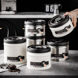 Réservoir de stockage sous vide en acier inoxydable pour les feuilles de thé Récipient à grains de café étanche à [...]