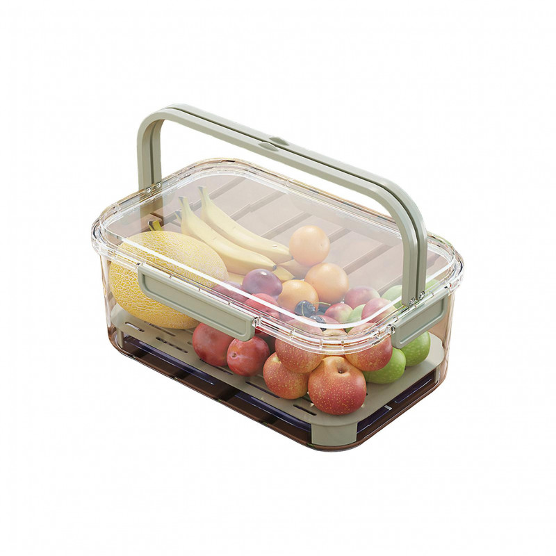 Fruit Box Large Capacity Food Storage Box Portable Handle Design Fruit Container for Camping Picnics