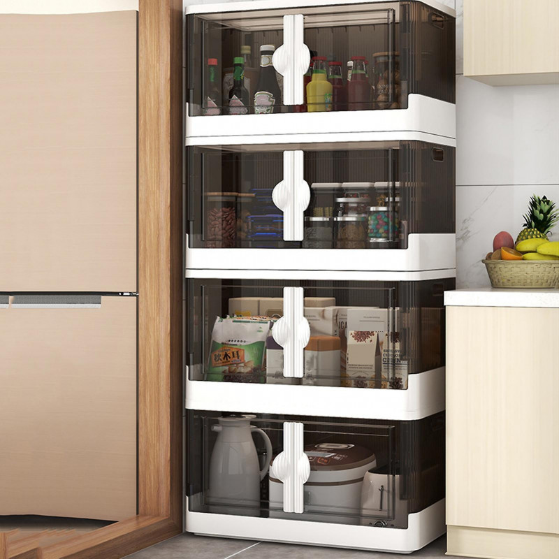 Boîte De Rangement Pliable Avec Roues Et Couvercle Pliable Transparent Épais Stable Empilable Grande Capacité [...]