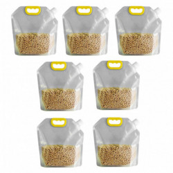 7Pcs/Set Grain Storage Bag Transparent Food Rice Millet Sealing Pouch with Handle Waterproof Moistureproof Snack [...]