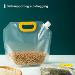 7Pcs/Set Grain Storage Bag Transparent Food Rice Millet Sealing Pouch with Handle Waterproof Moistureproof Snack [...]