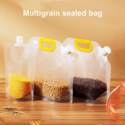 7Pcs/Set Grain Storage Bag Transparent Food Rice Millet Sealing Pouch with Handle Waterproof Moistureproof Snack [...]