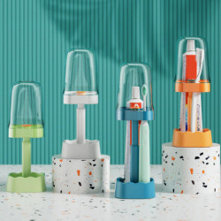 Toothbrush Rack Adjustable Height Dustproof Moisture Proof With Cup Household Mouthwash Cup Set For Bathroom Kaesi Toothbrush Rack Adjustable Height Dustproof Moisture Proof With Cup Household Mouthwash Cup Set For Bathroom Kaesi