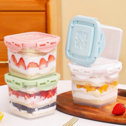 650ML Sealed Crisper Multipurpose Thickened Reusable Good Sealing Buckle Design Transparent Cake Box KAESI 650ML Sealed Crisper Multipurpose Thickened Reusable Good Sealing Buckle Design Transparent Cake Box KAESI