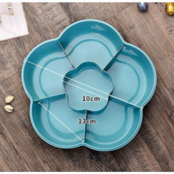 Flower Shape Snack Serving Tray Snacks Storage Box With Lid For Food Storage Box, Blue Flower Shape Snack Serving Tray Snacks Storage Box With Lid For Food Storage Box, Blue