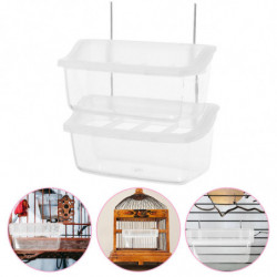 2pcs Bird Cage Food Bowls Parrot Cage Feeders Plastic Bird Food Feeding Containers 2pcs Bird Cage Food Bowls Parrot Cage Feeders Plastic Bird Food Feeding Containers