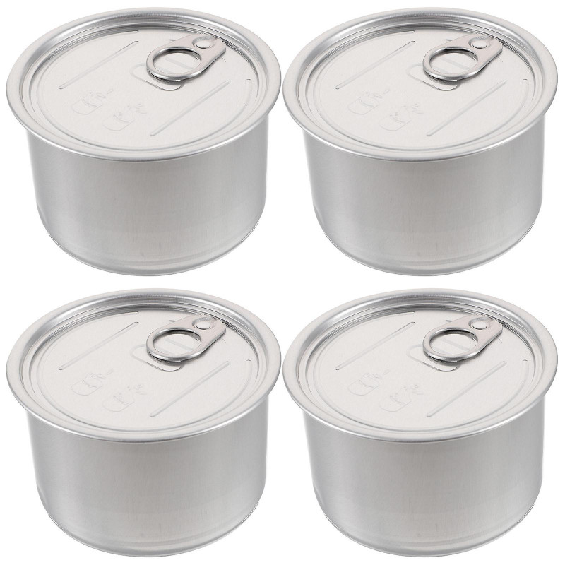 4pcs Aluminum Seal Can Metal Empty Storage Jars Cake Containers Aluminum Cat Food Pot 4pcs Aluminum Seal Can Metal Empty Storage Jars Cake Containers Aluminum Cat Food Pot