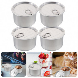 4pcs Aluminum Seal Can Metal Empty Storage Jars Cake Containers Aluminum Cat Food Pot 4pcs Aluminum Seal Can Metal Empty Storage Jars Cake Containers Aluminum Cat Food Pot