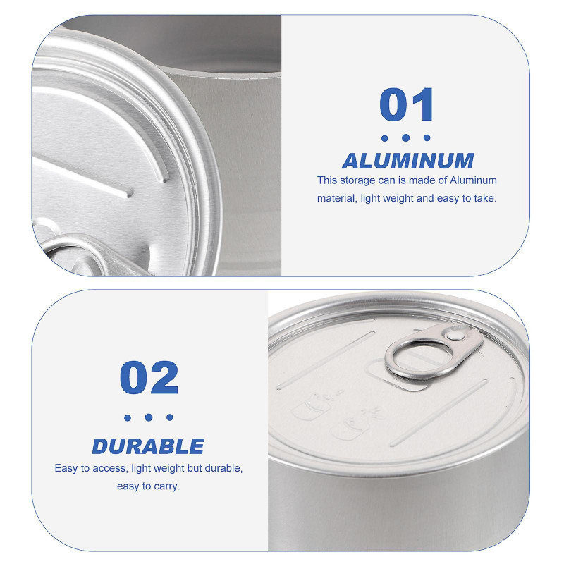 4pcs Aluminum Seal Can Metal Empty Storage Jars Cake Containers Aluminum Cat Food Pot 4pcs Aluminum Seal Can Metal Empty Storage Jars Cake Containers Aluminum Cat Food Pot