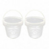 2 Pcs 2L Food Grade Plastic Hand Bucket Transparent Round Storage Bucket Household Ice Cream Storage Tank with Lid