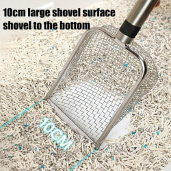 Pelle à litière | Tamis à pelle profonde en acier inoxydable - Tamis durable antiadhésif avec long manche, grande [...]