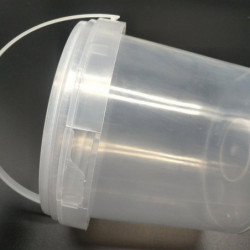 2 Pcs 2L Food Grade Plastic Hand Bucket Transparent Round Storage Bucket Household Ice Cream Storage Tank with Lid