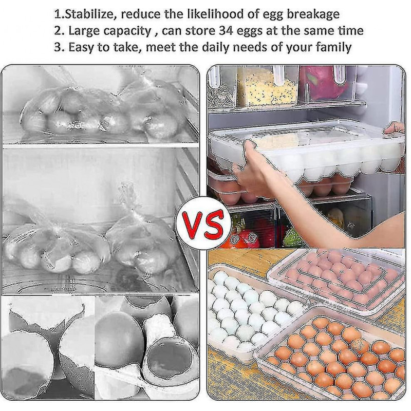 Stackable Egg Dumpling Storage Fresh-keeping Box With Lid