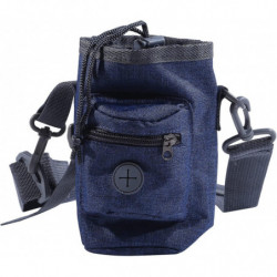 Sac de dressage de chien Pochette de friandise portable pour chiot pour la randonnée en marchant (gris foncé) (D-8D)