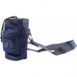 Sac de dressage de chien Pochette de friandise portable pour chiot pour la randonnée en marchant (gris foncé) (D-8D)