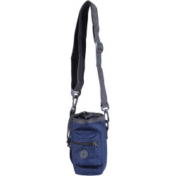 Sac de dressage de chien Pochette de friandise portable pour chiot pour la randonnée en marchant (gris foncé) (D-8D)