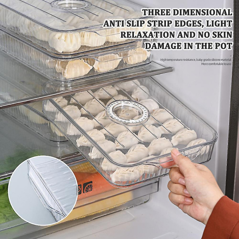 Household Timing Dumpling Box Large Capacity Food Fresh-keeping Box For Kitchen