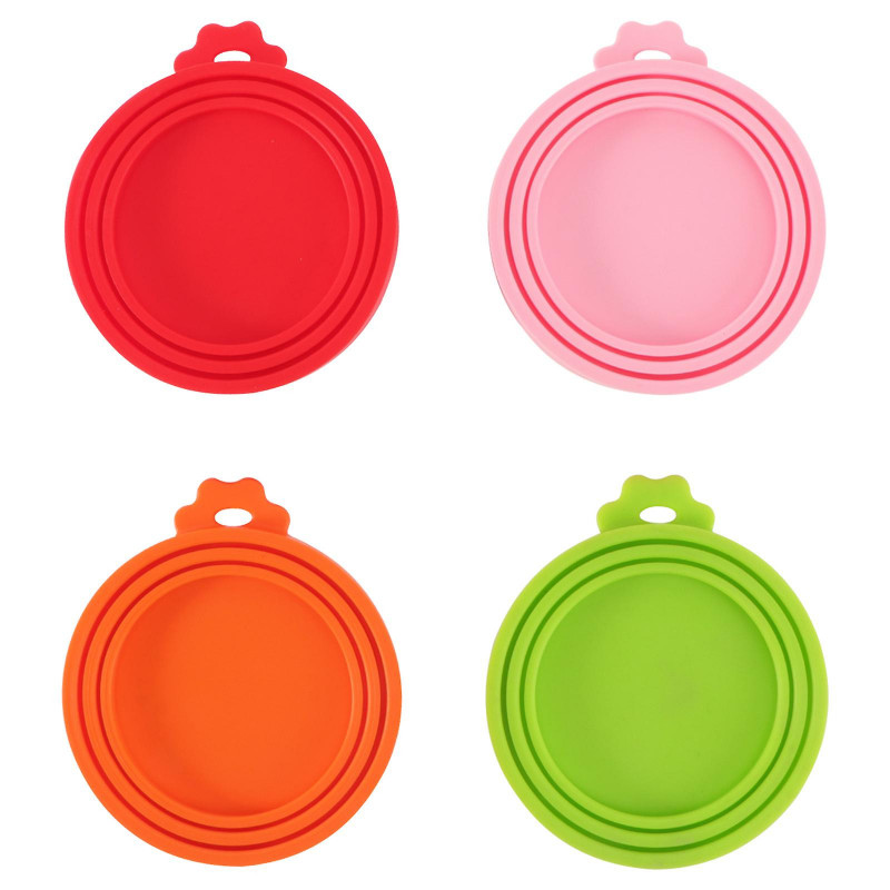 4 Pcs Can Tops Dog Food Pet Can Lids Cat Lids Food Silicone Can Cover Reusable Can Lids